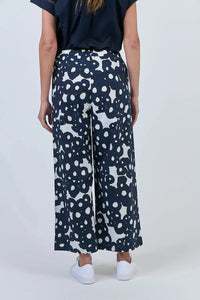 Naturals by O & J Cotton Trousers in Ink Barnacles GA637