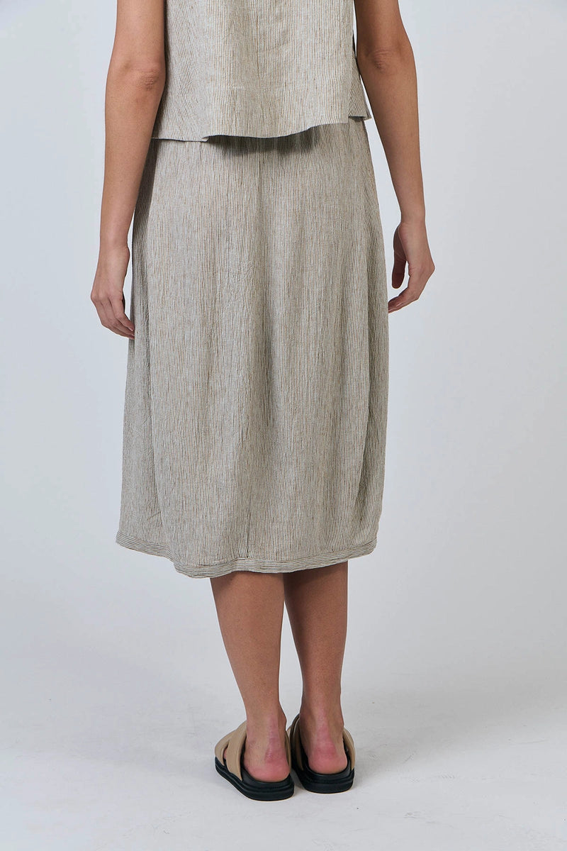 Naturals by O & J Midi Linen Skirt in Blister GA639