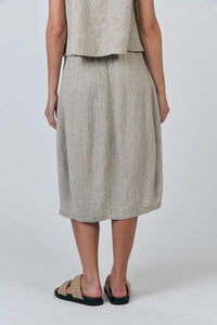 Naturals by O & J Midi Linen Skirt in Blister GA639