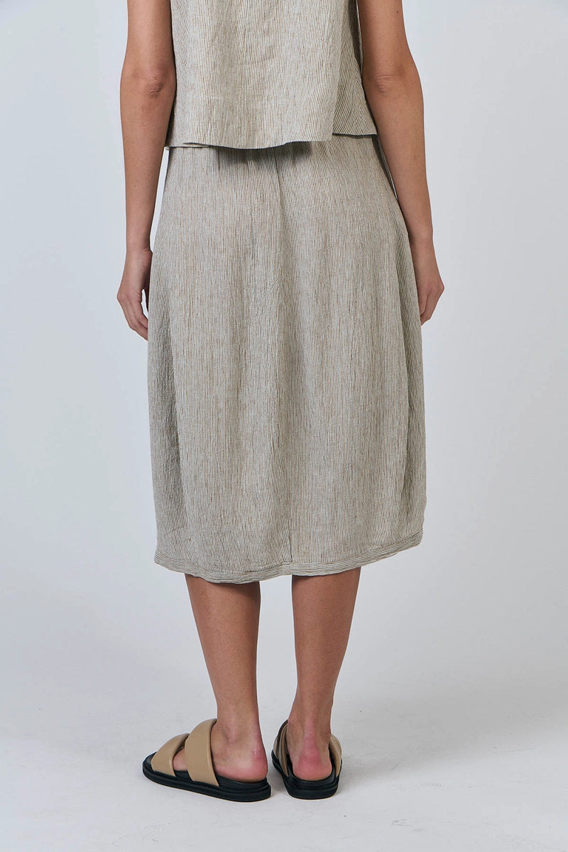 Naturals by O & J Midi Linen Skirt in Blister GA639