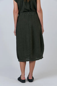 Naturals by O & J Linen Skirt in Licorice GA639