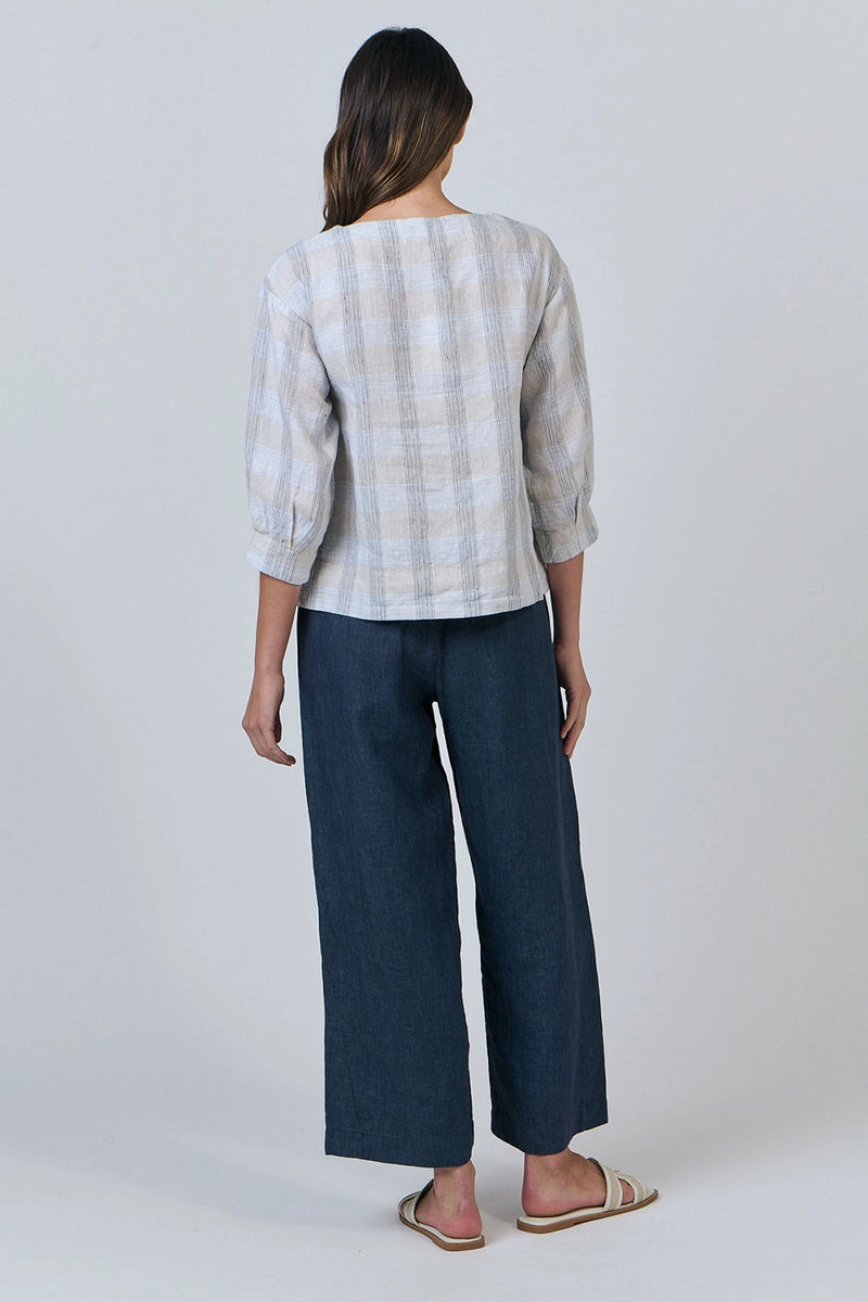 Naturals by O & J Linen Pants in Poseidon GA398