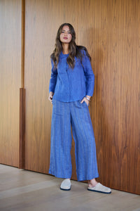 Naturals by O & J Linen Trousers in Placid Pipe GA578