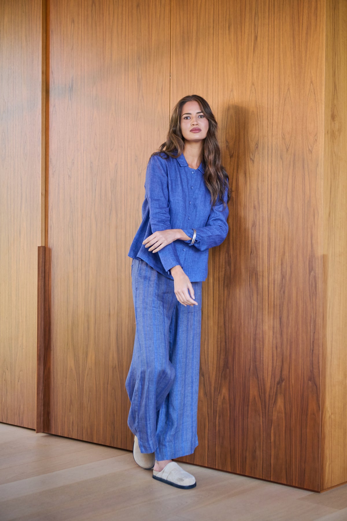 Naturals by O & J Linen Trousers in Placid Pipe GA578