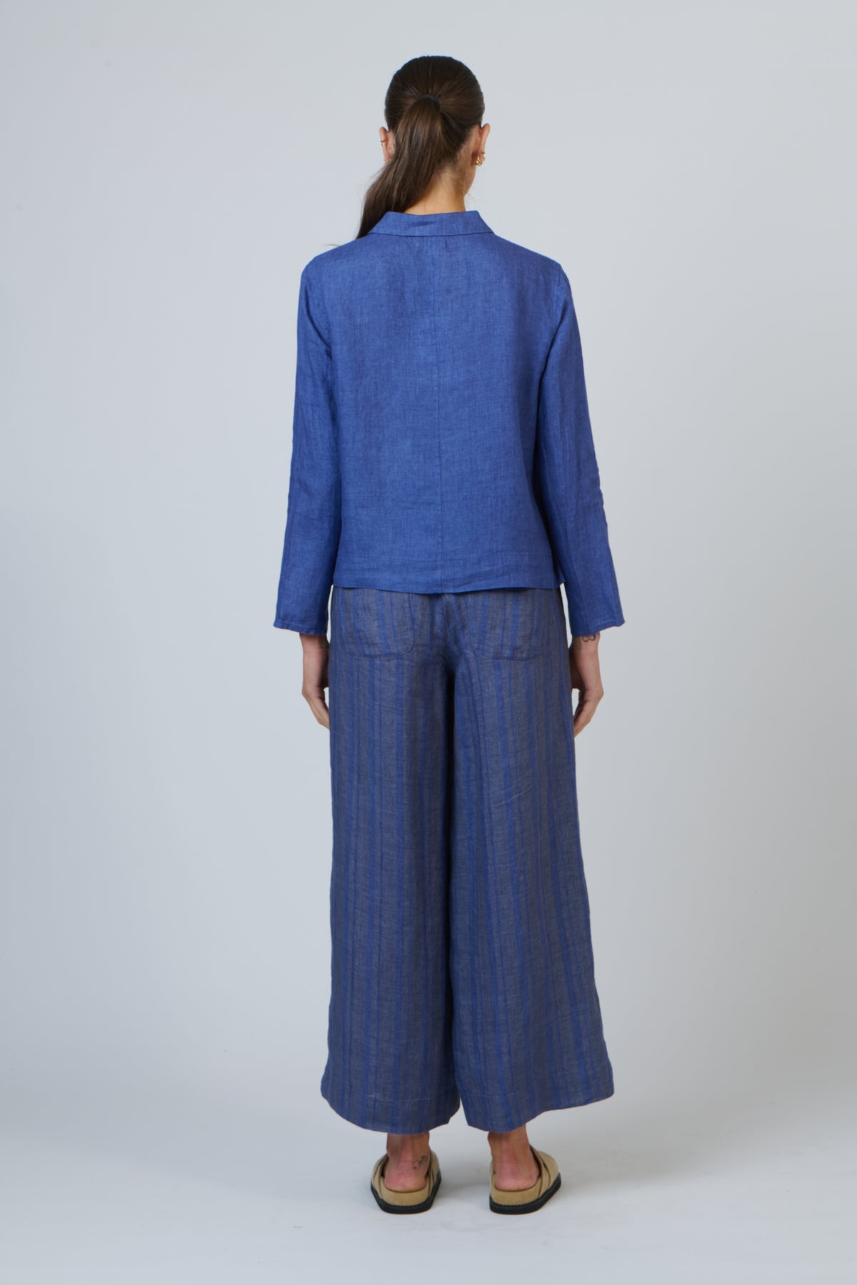 Naturals by O & J Linen Trousers in Placid Pipe GA578