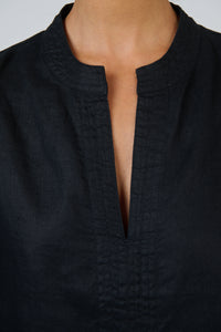 Naturals by O & J Linen Top in Black GA668