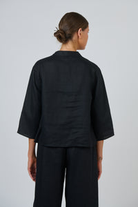 Naturals by O & J Linen Top in Black GA668