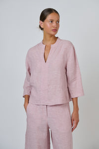 Naturals by O & J Linen Top in Radish GA668