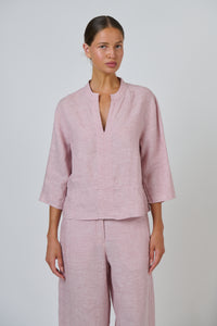 Naturals by O & J Linen Top in Radish GA668