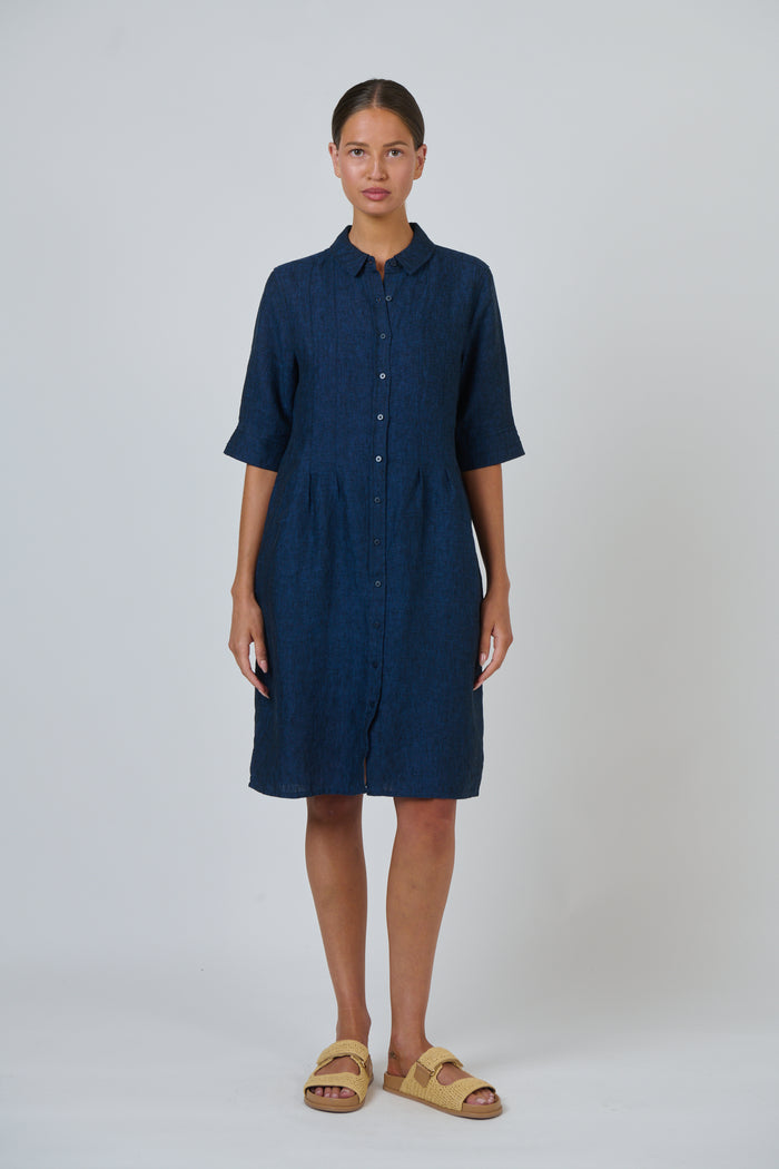 Naturals by O & J Linen Dress in Eclipse GA680