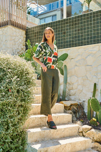 Naturals by O&J Linen Pant in Topiary GA398