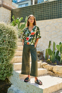 Naturals by O&J Linen Pant in Topiary GA398