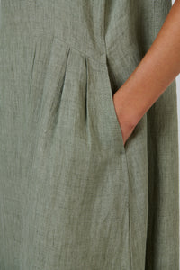 Naturals by O & J Linen Dress in Artichoke GA684