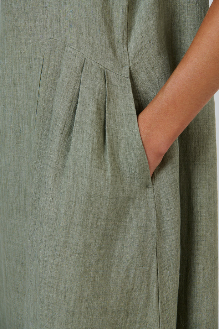 Naturals by O & J Linen Dress in Artichoke GA684