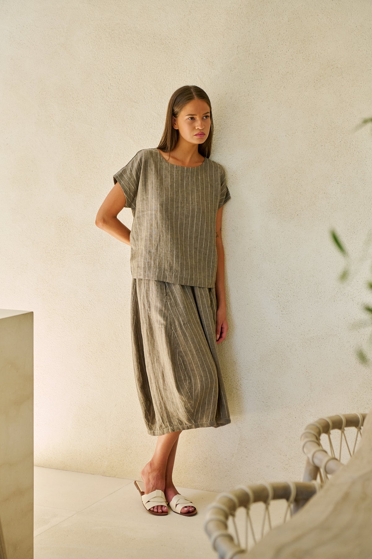 Naturals by O & J Linen Top in Gauze GA686