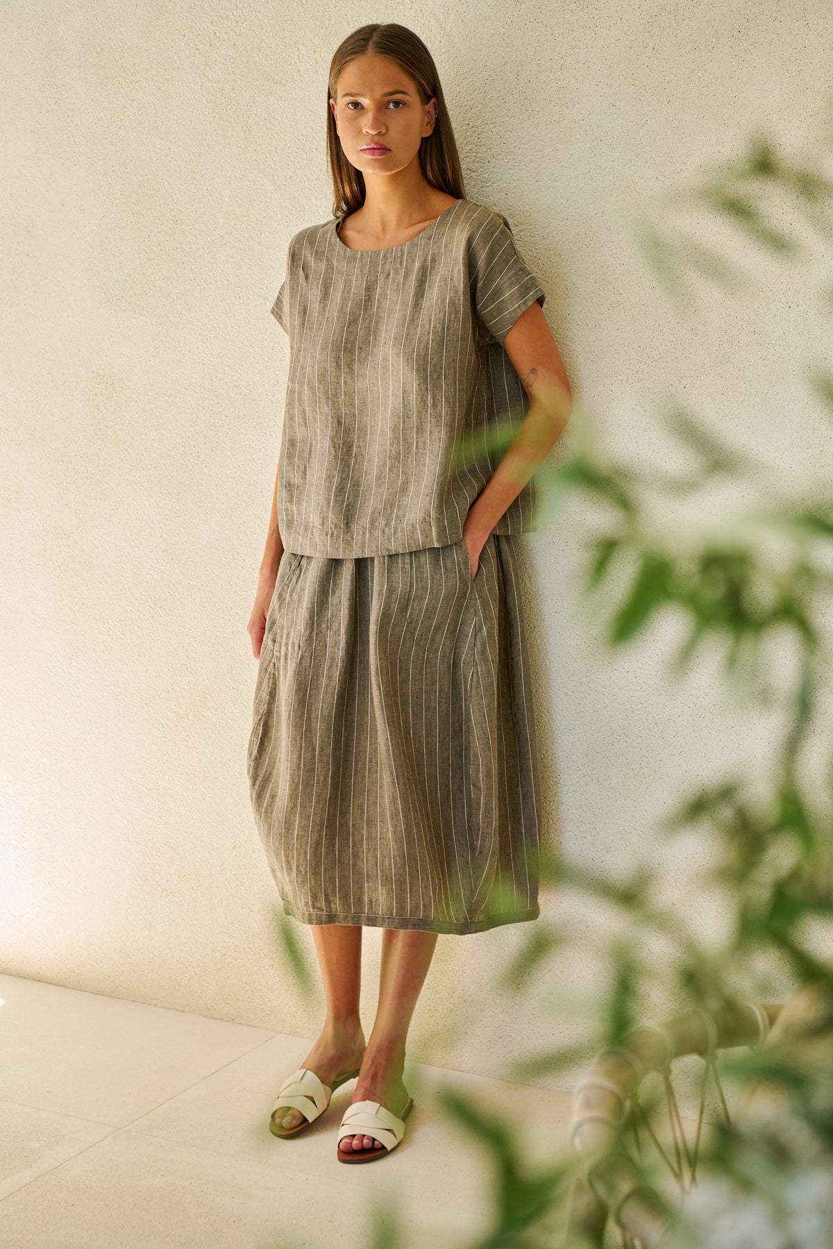 Naturals by O & J Linen Top in Gauze GA686