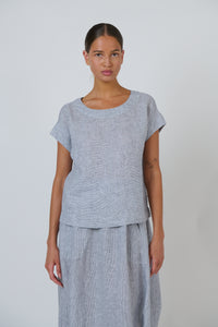 Naturals by O&J Linen Top in Sliver GA686