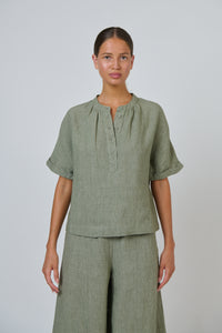 Naturals by O & J Linen Top in Artichoke GA689
