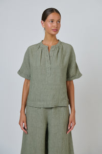 Naturals by O & J Linen Top in Artichoke GA689