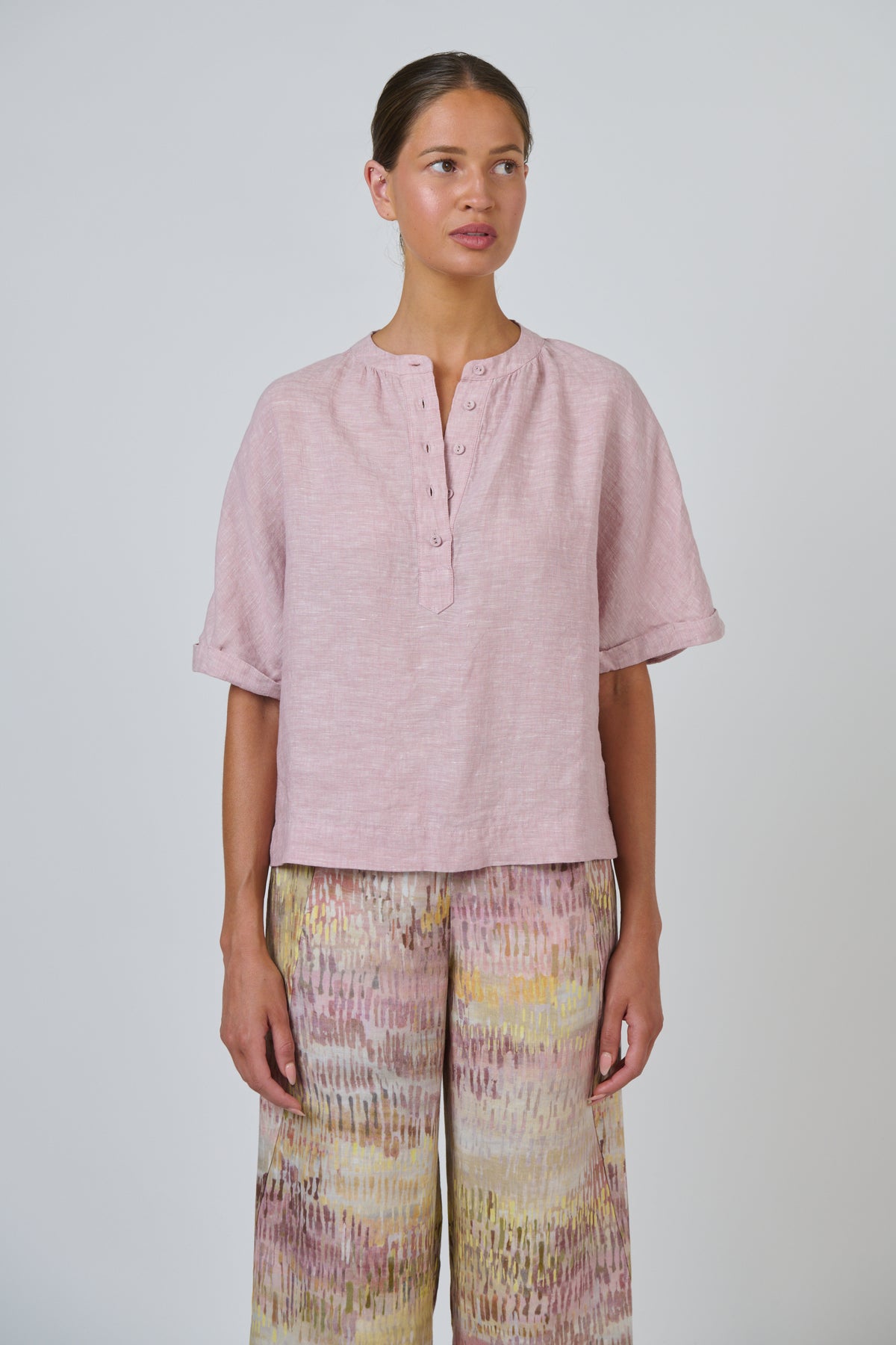 Naturals by O & J Linen Top in Radish GA689