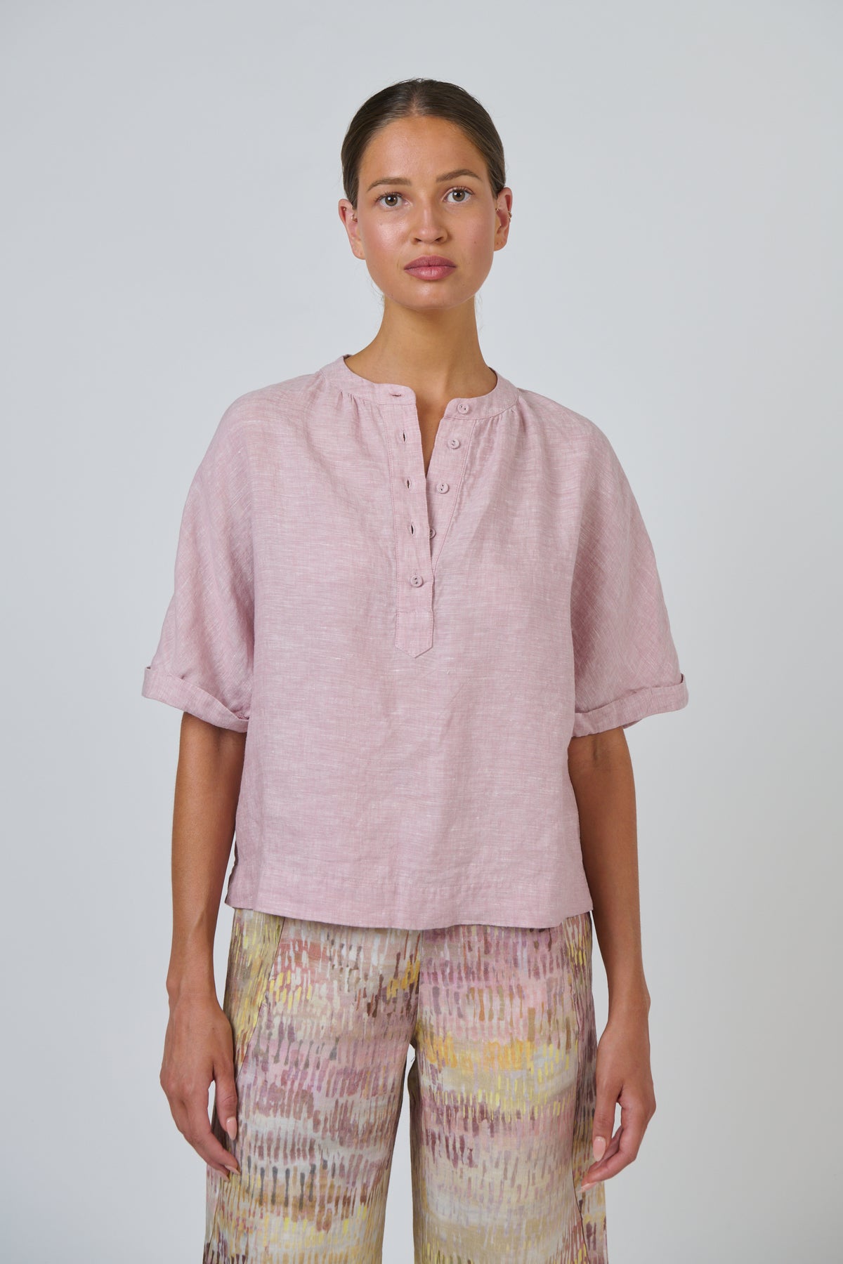 Naturals by O & J Linen Top in Radish GA689