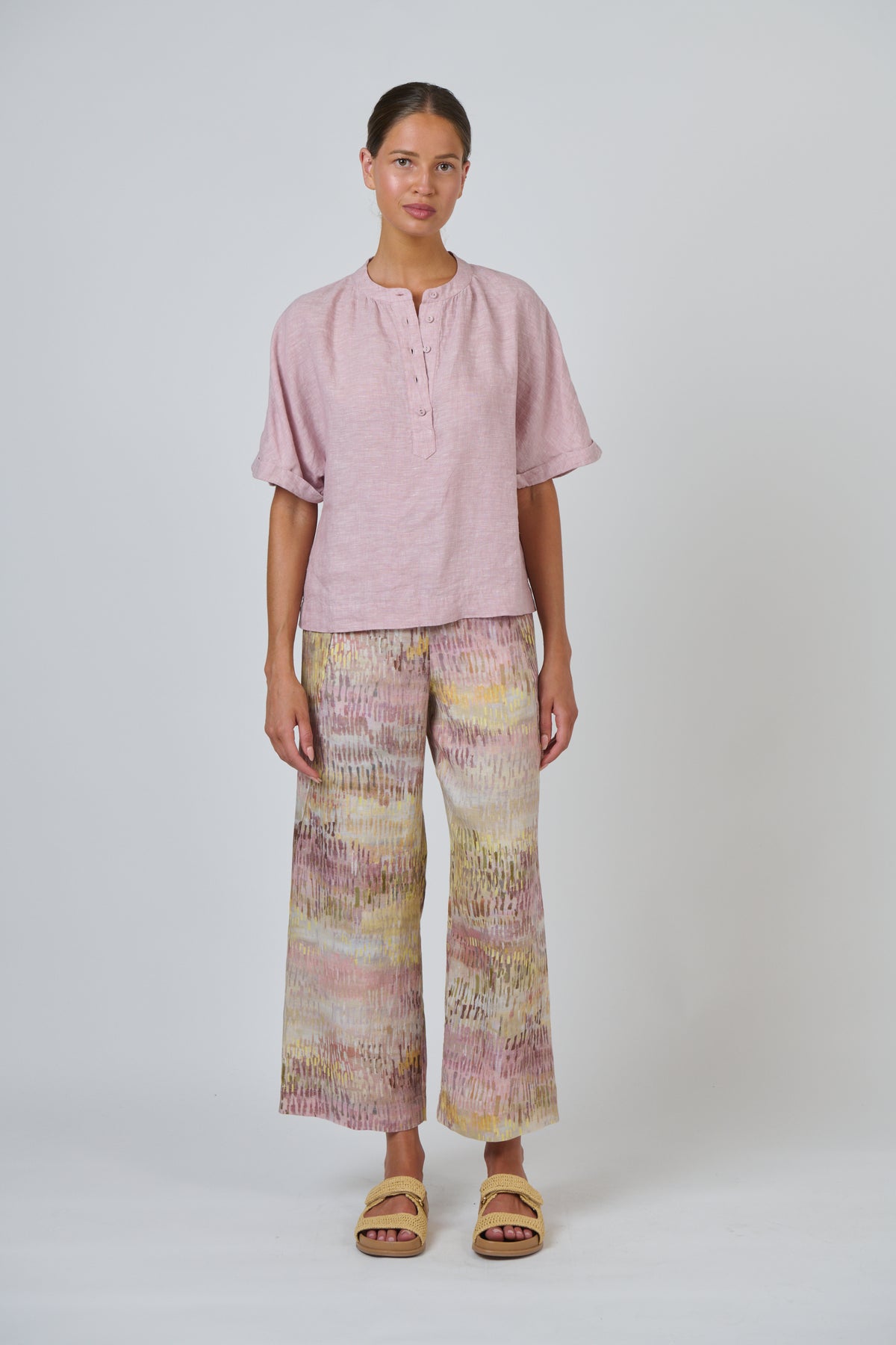 Naturals by O & J Linen Top in Radish GA689