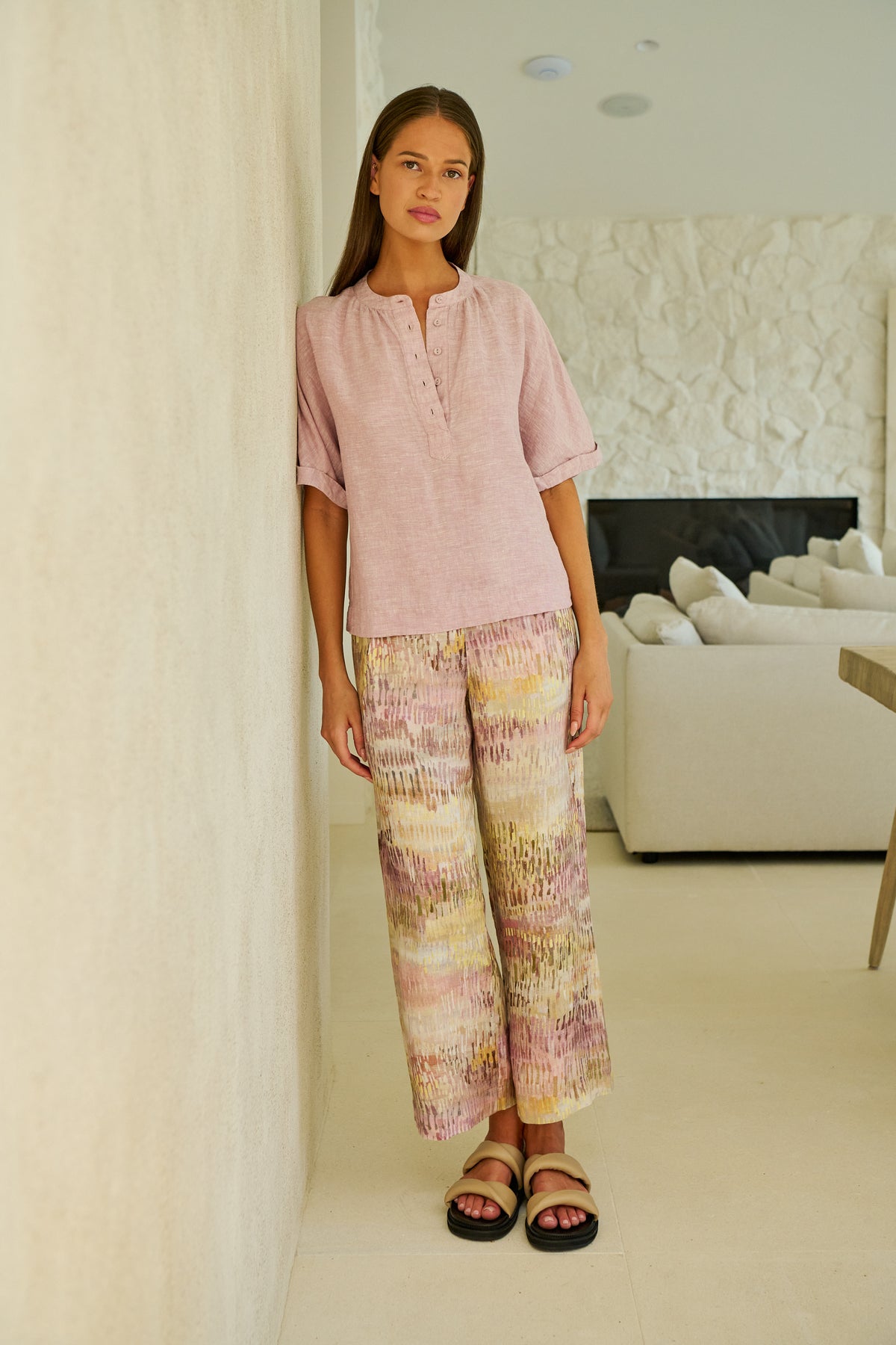 Naturals by O & J Linen Top in Radish GA689