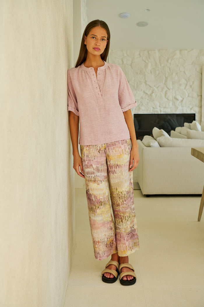 Naturals by O & J Linen Top in Radish GA689