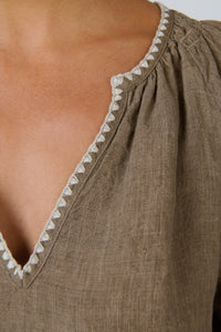Naturals by O & J Linen Dress in Agate GA703