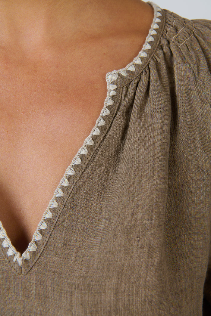 Naturals by O & J Linen Dress in Agate GA703