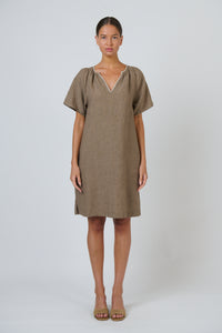 Naturals by O & J Linen Dress in Agate GA703