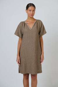Naturals by O & J Linen Dress in Agate GA703