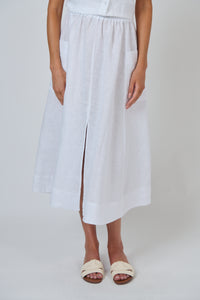 Naturals by O & J Linen Skirt in White GA709