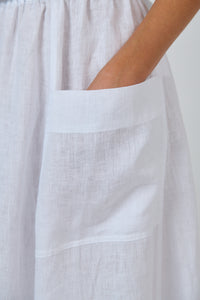 Naturals by O & J Linen Skirt in White GA709