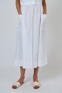 Naturals by O & J Linen Skirt in White GA709