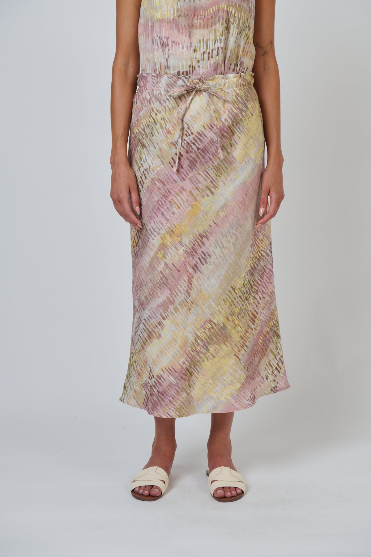 Naturals by O & J Linen Skirt in Jardin GA7109362570009694