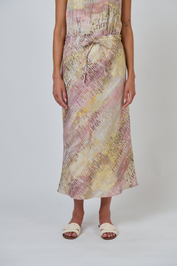 Naturals by O & J Linen Skirt in Jardin GA710