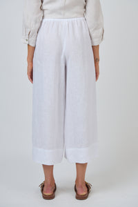 Naturals by O & J Linen Pants in White GA713