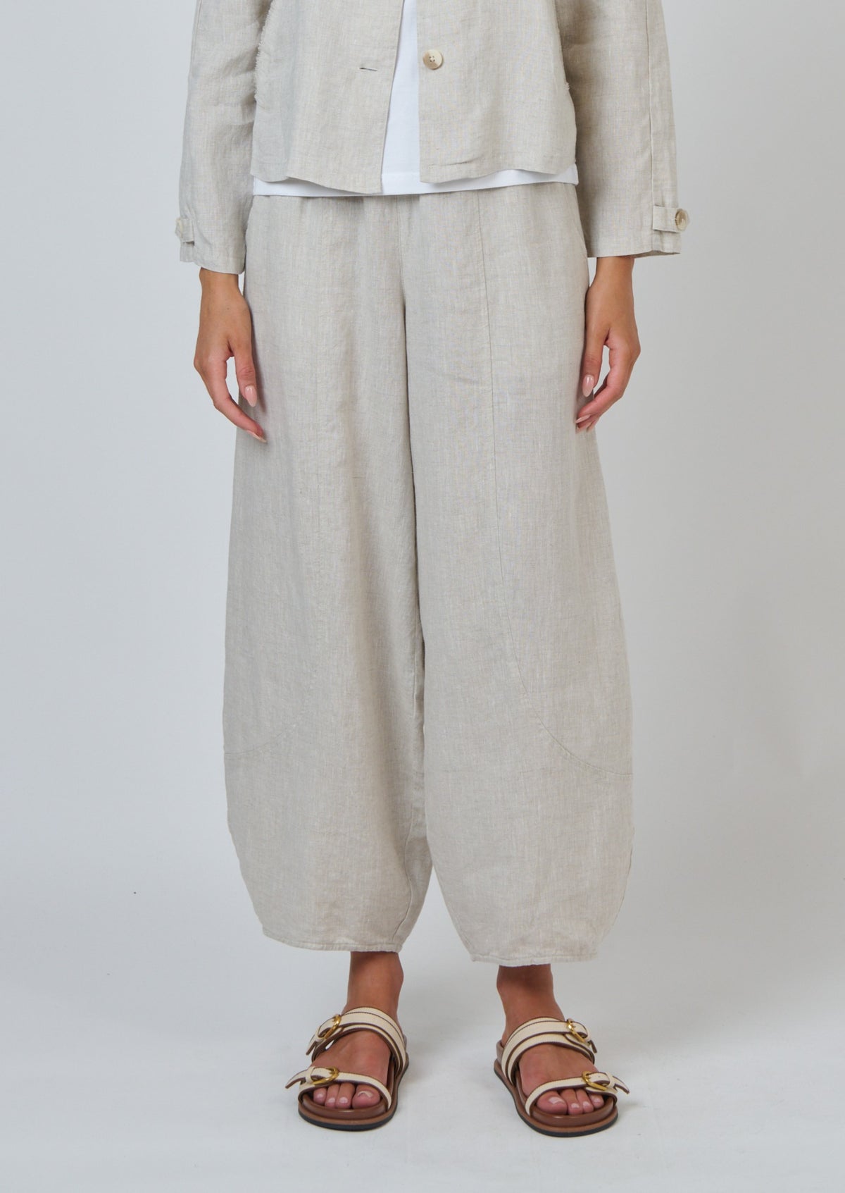 Naturals by O & J Linen Pants in Sand GA714