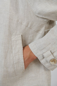 Naturals by O & J Linen Jacket in Sand GA715