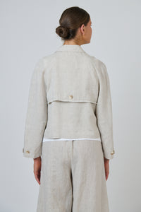 Naturals by O & J Linen Jacket in Sand GA715