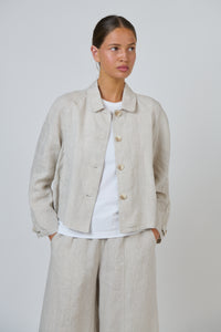 Naturals by O & J Linen Jacket in Sand GA715