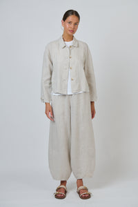 Naturals by O & J Linen Jacket in Sand GA715