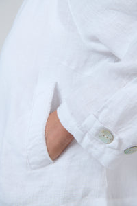 Naturals by O & J Linen Jacket in White GA715