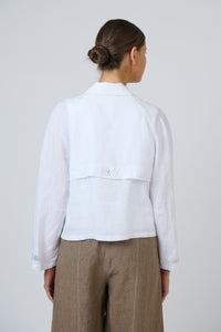 Naturals by O & J Linen Jacket in White GA715
