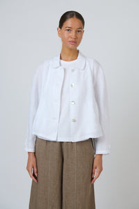 Naturals by O & J Linen Jacket in White GA715