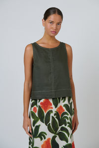 Naturals by O&J Linen Top in Topiary GA716