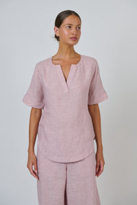 Naturals by O & J Linen Top in Radish GA718