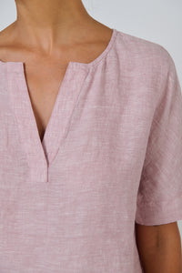 Naturals by O & J Linen Top in Radish GA718