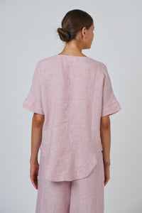 Naturals by O & J Linen Top in Radish GA718